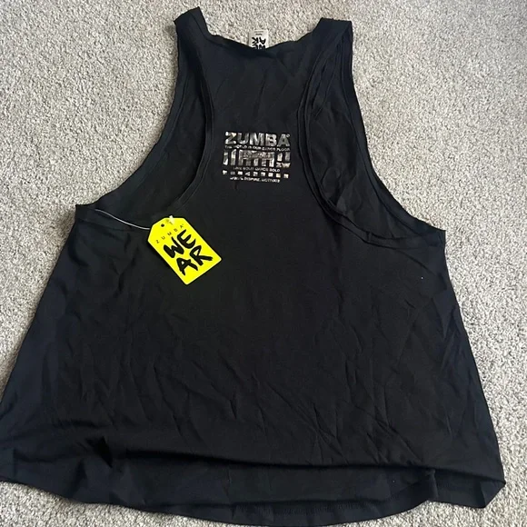 Zumba Fitness Black Tank Top with Metallic Graphic - Picture 4 of 5